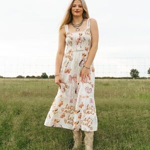 Bailey Rose Cowgirl Western Print Dress NWT Size Small